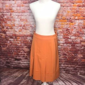 BCBGMaxazaria Pleated School Girl Orange Knee Length A-line Skirt